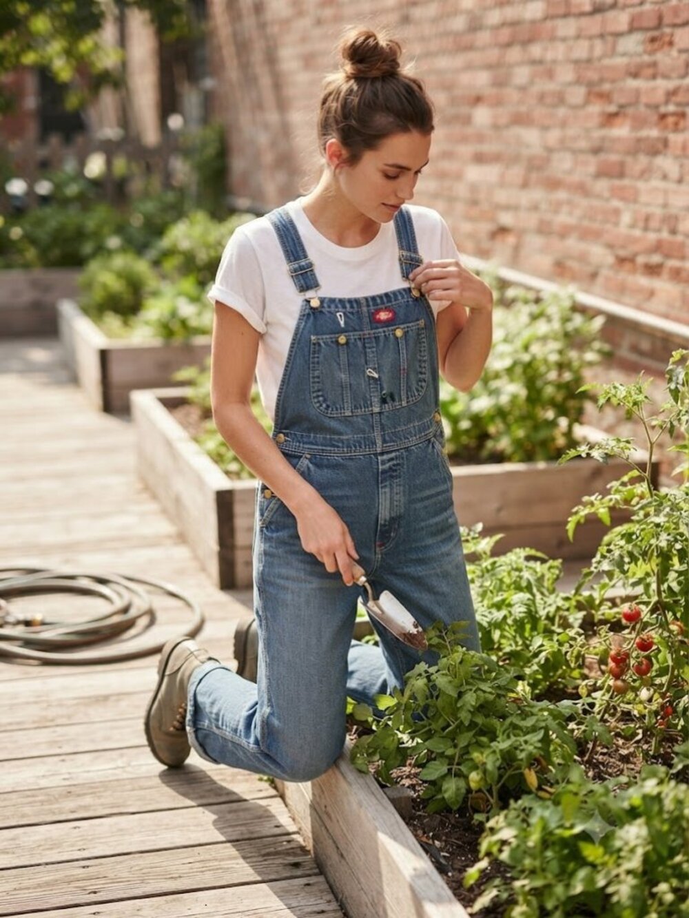 Dickies Denim Bib Overalls Carpenter Workwear Blue W30 L30